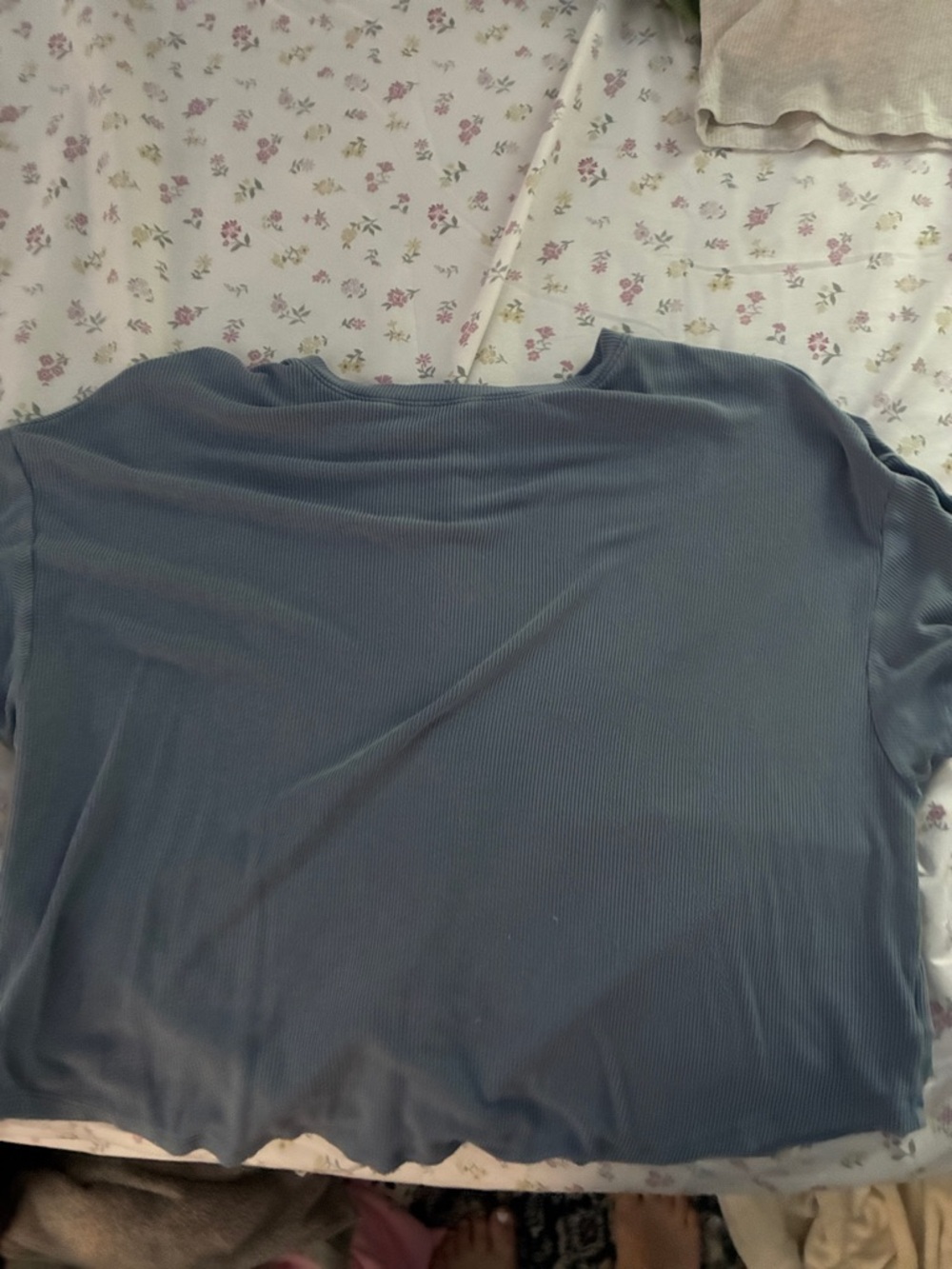 American Eagle Outfitters Relaxed Ribbed Tee in Slate Blue